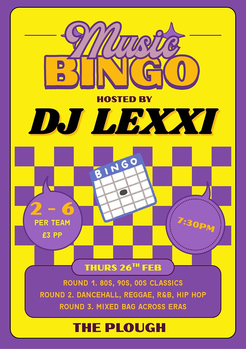 Music Bingo with DJ LEXXI at The Plough Inn