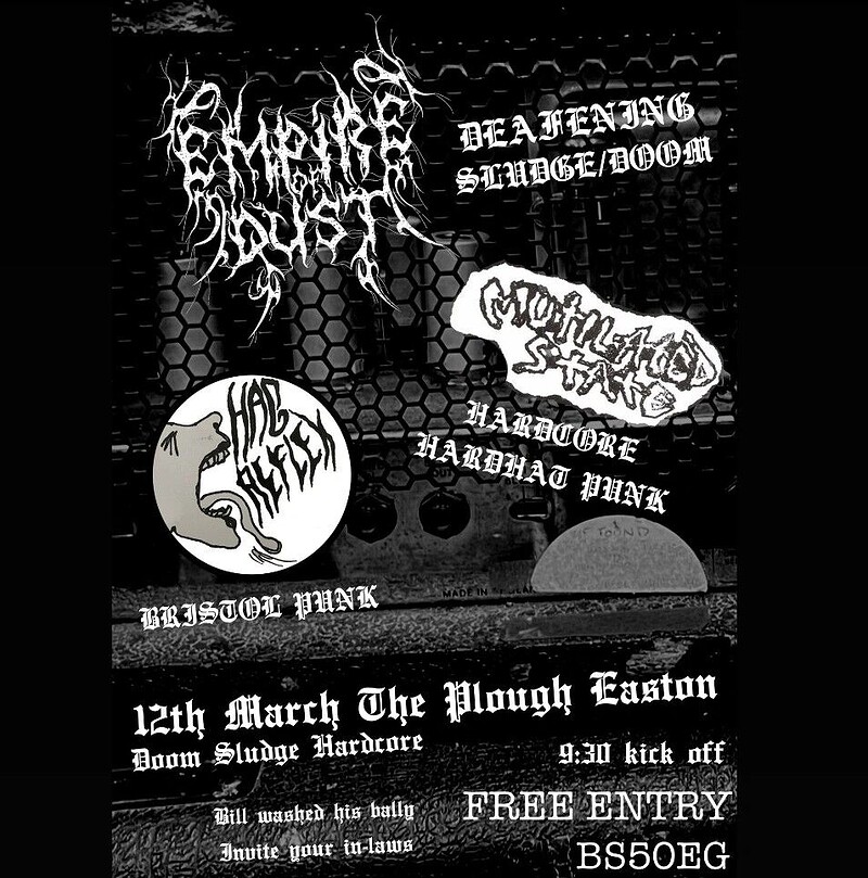 Mutilated State, Empire of Dust, Hag Reflex at The Plough Inn