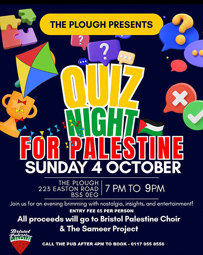 Quiz Night for Palestine at The Plough Inn