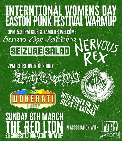 INTERNATIONAL WOMEN'S DAY EASTON PUNK FESTIVAL WARM UP at The Red Lion