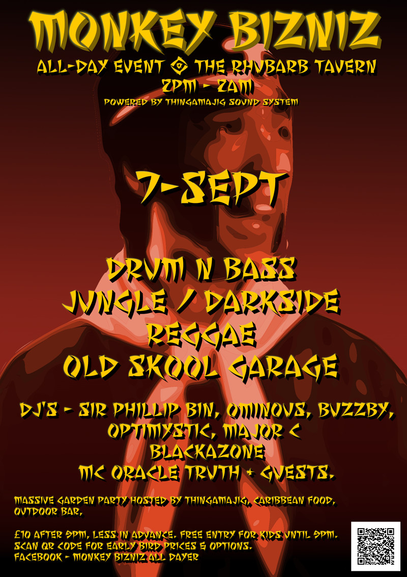 Monkey Bizniz - DnB All Dayer @ The Rhubarb Tavern at The Rhubarb Tavern BS5 9TX