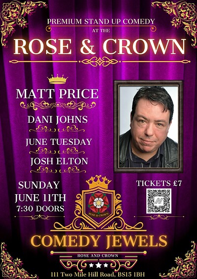 Comedy Jewels 11th June at The Rose and Crown