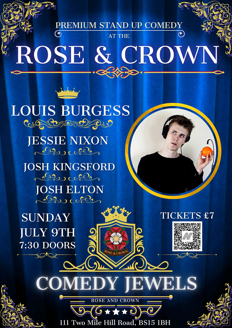 Comedy Jewels 9th July at The Rose and Crown