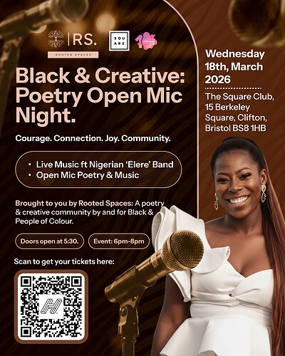 Black & Creative : Poetry Open Mic Night at The Square Club, Clifton