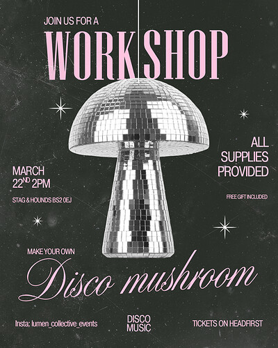 Disco mushroom at The Stag And Hounds