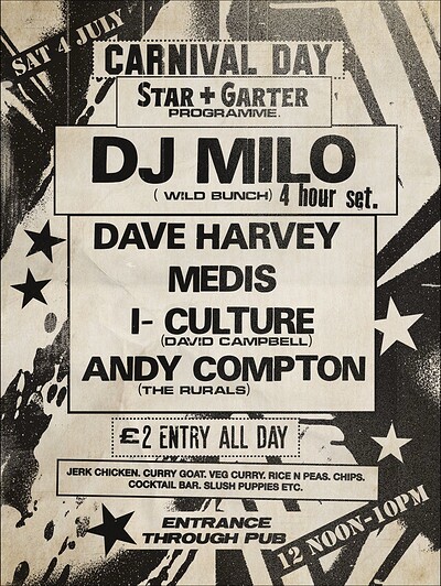 Carnival @ S&G at THE STAR AND GARTER, 33 Brook RD. Bristol. BS6 5LR