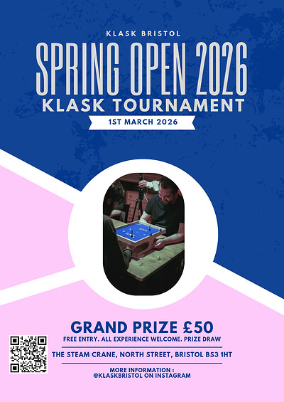 Klask Bristol Spring Open 2026 at The Steam Crane
