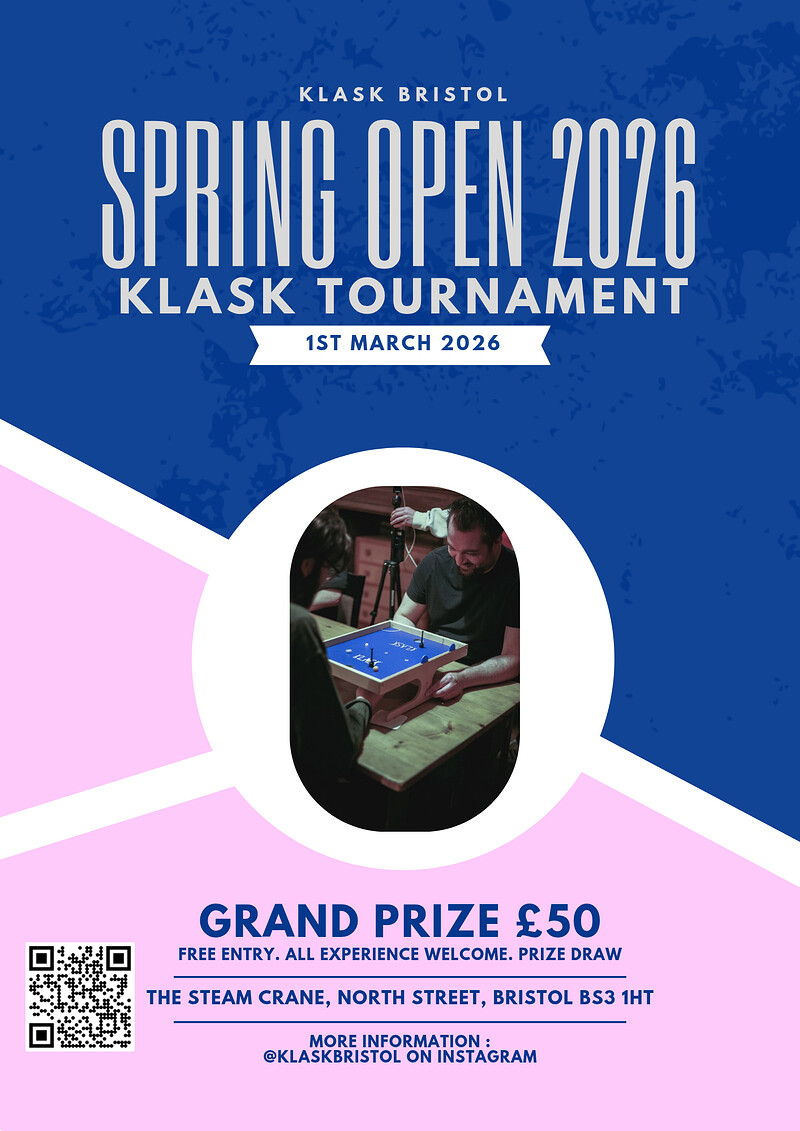 Klask Bristol Spring Open 2026 at The Steam Crane