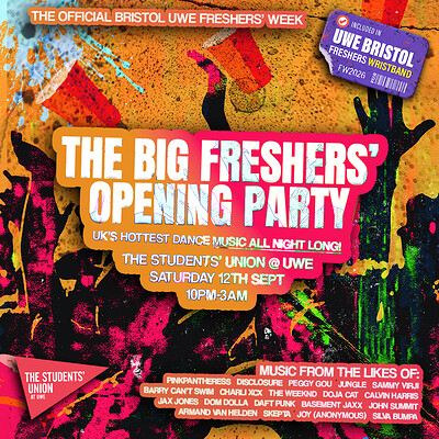UWE Bristol Official Freshers | The Big Freshers' Opening Party at The Students Union at UWE