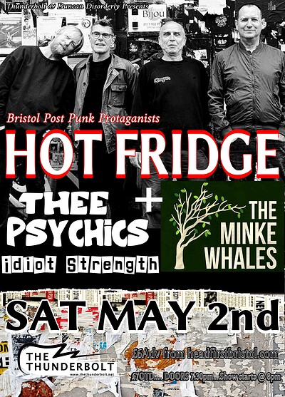HOT FRIDGE + Thee Psychics + The Minke Whales + Idiot Dog at The Thunderbolt