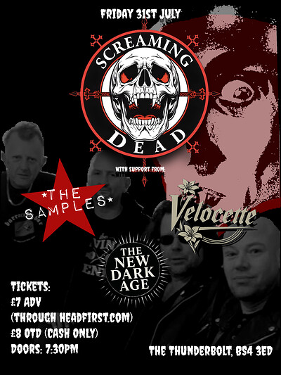 SCREAMING DEAD + The Samples + Velocette + The New Dark Age at The Thunderbolt