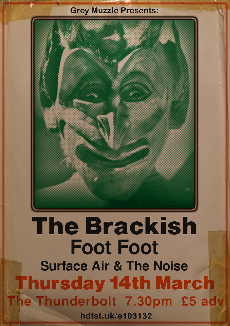 The Brackish + Foot Foot + Surface Air & The Noise at The Thunderbolt