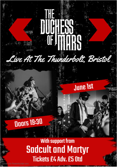 THE DUCHESS OF MARS // Sadcult // Martyr at The Thunderbolt