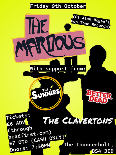 THE MARDOUS + Better Dead + The Sunnies + The Clavertons at The Thunderbolt