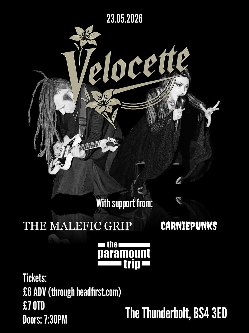 VELOCETTE  headline show at The Thunderbolt