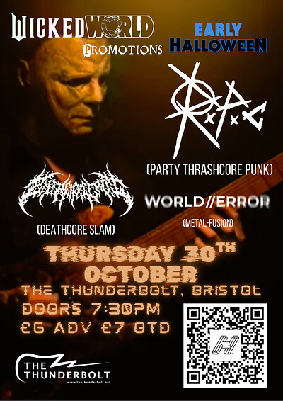Wicked World Presents Early Halloween R.P.C.+ Entropicrot + World//error at The Thunderbolt