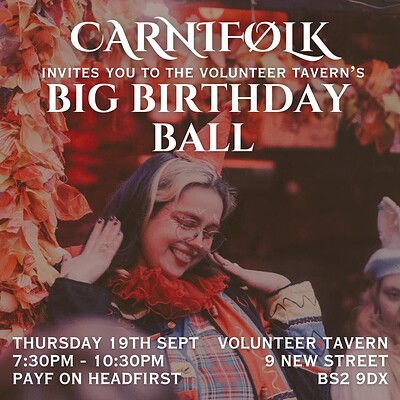Carnifolk Presents: Carvings Carnival at The Volunteer Tavern