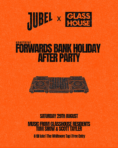 JUBEL X GLASSHOUSE at The Whitmore Tap