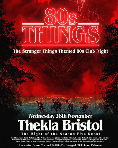 80s Things. Stranger Things Release Party at Thekla