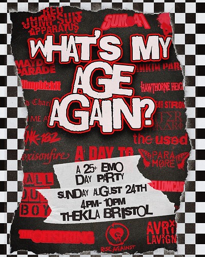 What's My Age Again? 25+ Emo Day Party at Thekla
