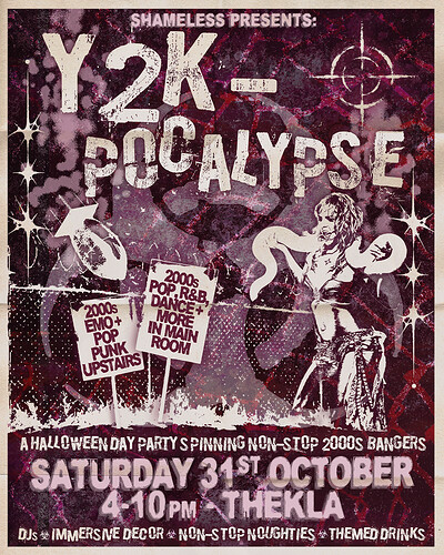 Y2K-POCALYPSE: A 2000s Halloween day party at Thekla