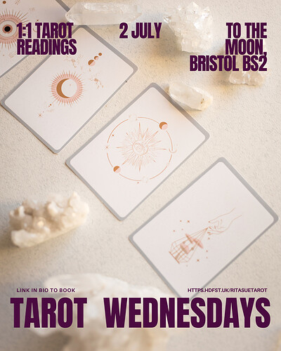 Tarot Wednesdays: 1:1 tarot readings + a free crystal at To The Moon