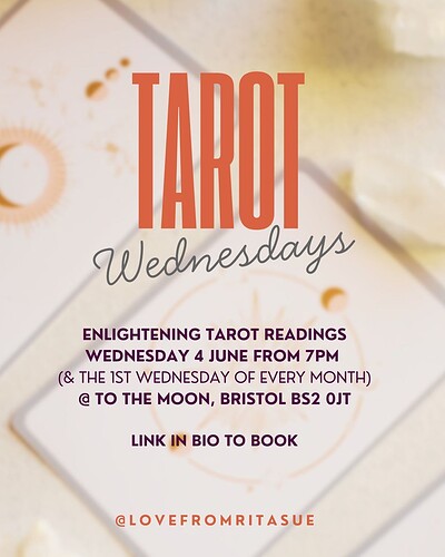 Tarot Wednesdays with Rita Sue at To The Moon