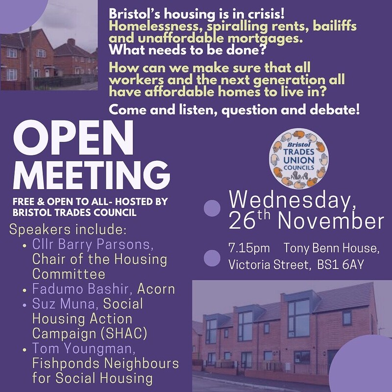 The Bristol housing crisis. Q&A at the Trades Council at Tony Benn House, Victoria Street