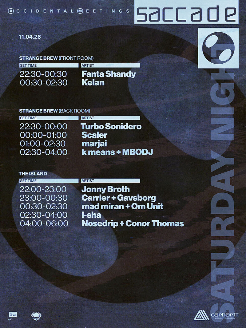 Accidental Meetings: Saccade, April 10th - 12th at Various Venues Bristol