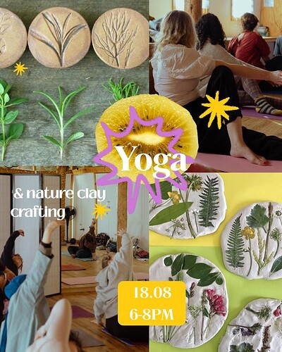 Community Yoga + nature clay crafting at Victoria park