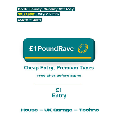 1PoundRave Launch Event at Walkabout