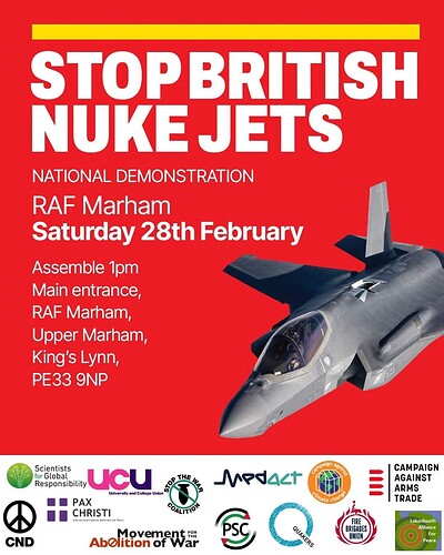 National CND Demo at RAF Marham at Weston Train Station and Anchor Road