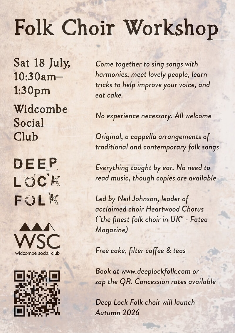 Folk Choir Workshop, Bath at Widcombe Social Club
