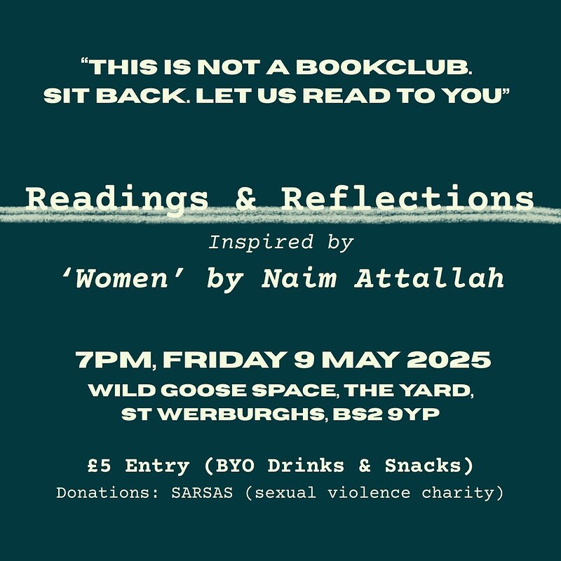 Readings & Reflections: Naim Atallah's 'Women' at Wild Goose Space, The Yard, Bristol BS2 9YP