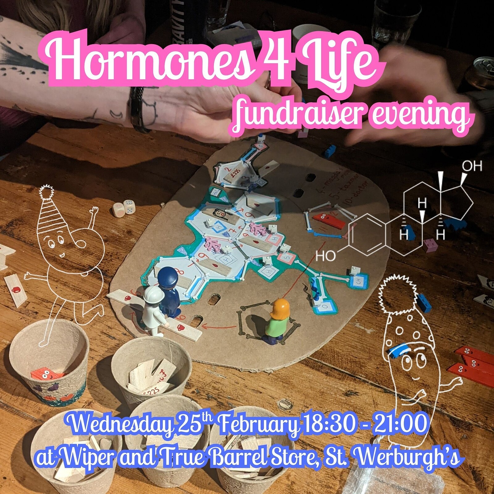 Paint your quiz answers: A Hormones 4 Life social at Wiper and True Barrel Store (st. Werburgh's)