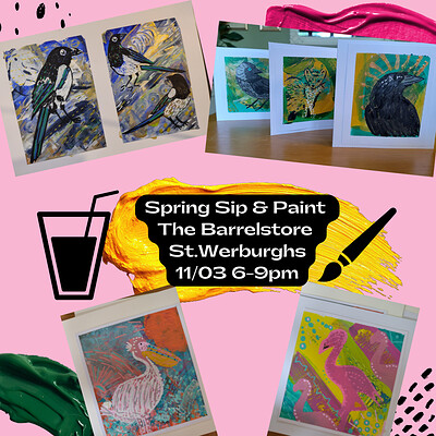 Spring Sip & Paint: Bird & Nature Painting Session at Wiper and True Barrel Store