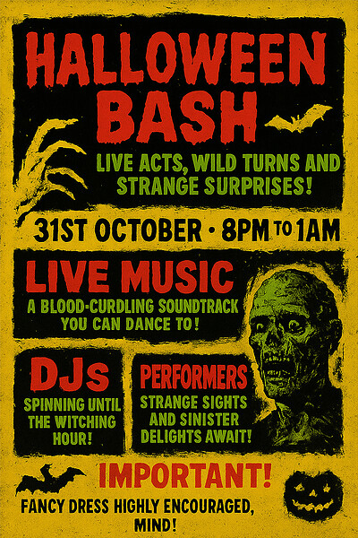 ~ Halloween Bash ~ B.O.M.P & Queens of Noise at Zed Alley